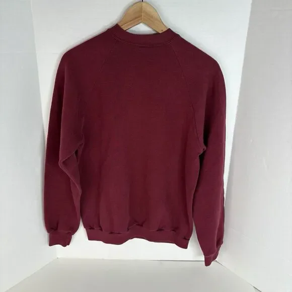 Vintage 1980s Jerzees By Russell Crewneck Sweatshirt Large Red/maroon, Blank USA - Picture 2 of 7